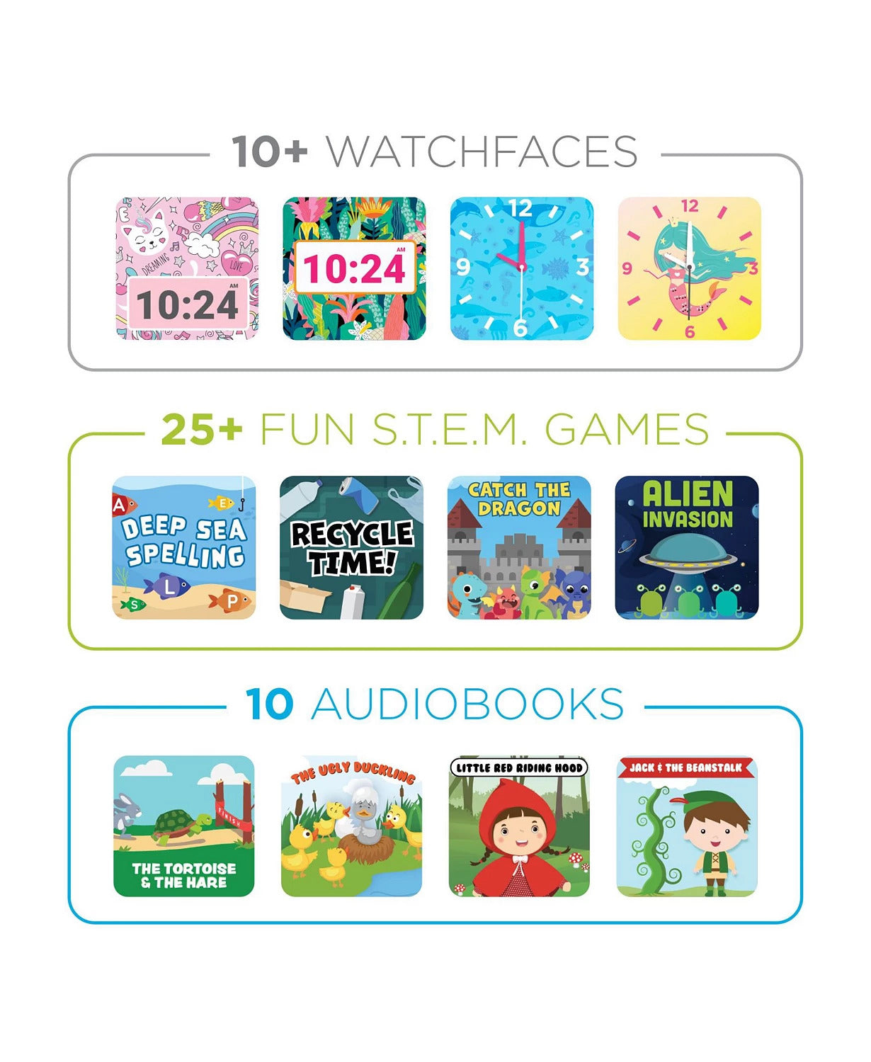 PlayZoom 2 Kids Smartwatch & Earbuds Set: Blush Hello! Panda Print