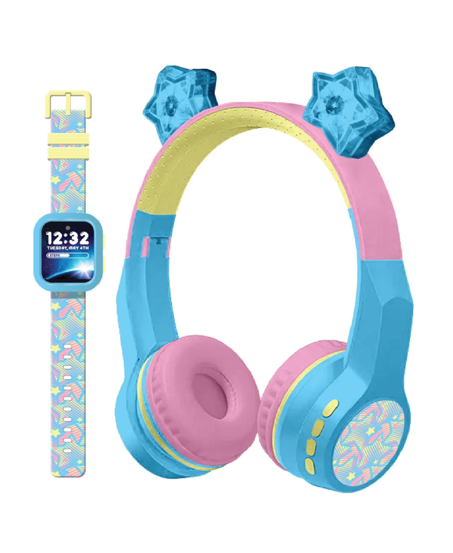 PlayZoom Girl V3 Lt. Blue Star  W/ Bluetooth Headphone Set