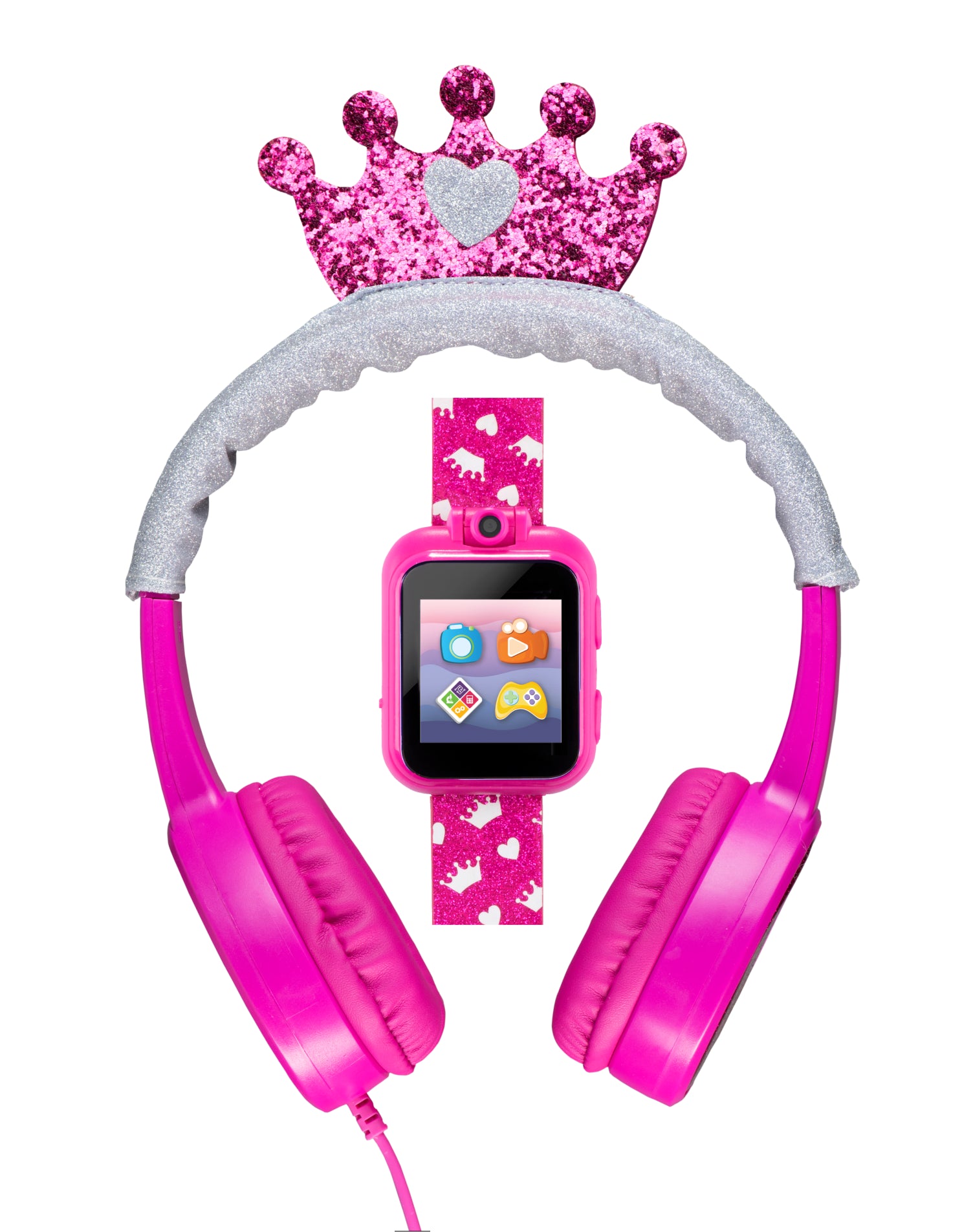 PlayZoom Kids Smartwatch with Headphones: Fuchsia Multi with Crown