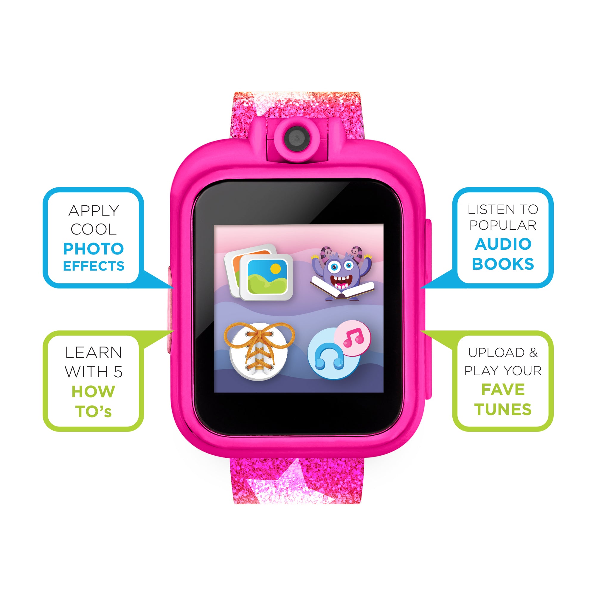 PlayZoom 2 Kids Smartwatch with Headphones: Rainbow Star Print affordable smart watch with headphones