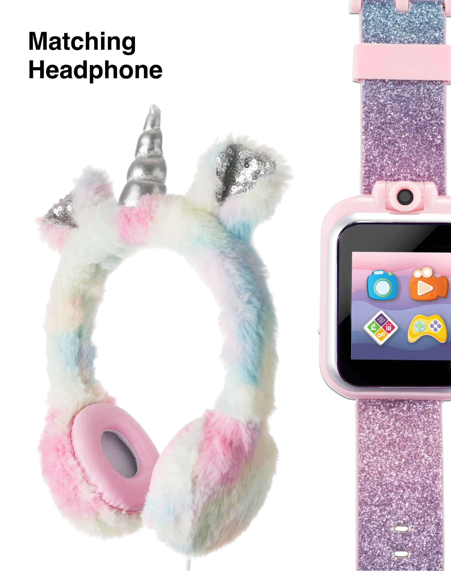 PlayZoom 2 Kids Smartwatch with Headphones: Multi Fuzzy Unicorn