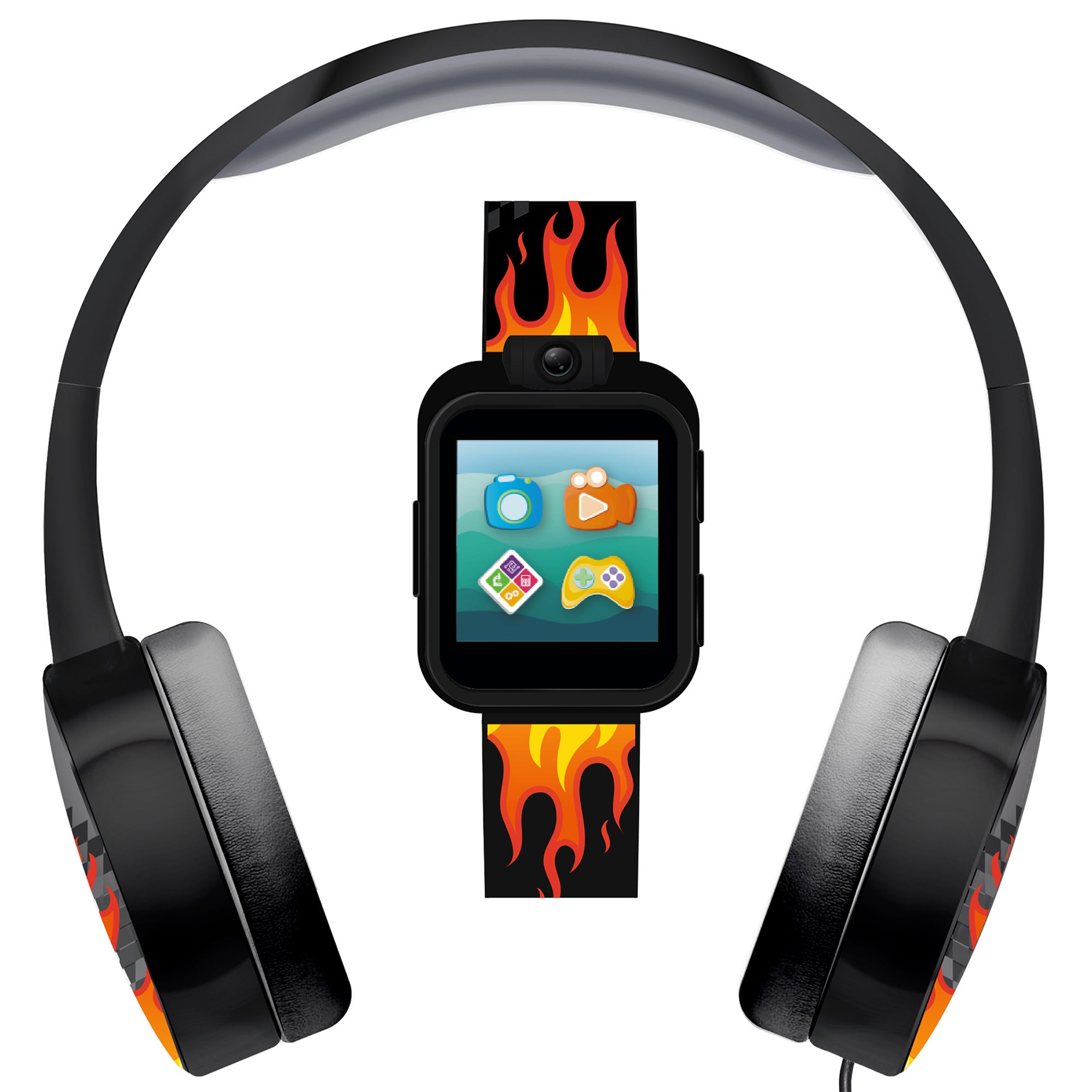 PlayZoom 2 Kids Smartwatch with Headphones: Flame Print affordable smart watch with headphones