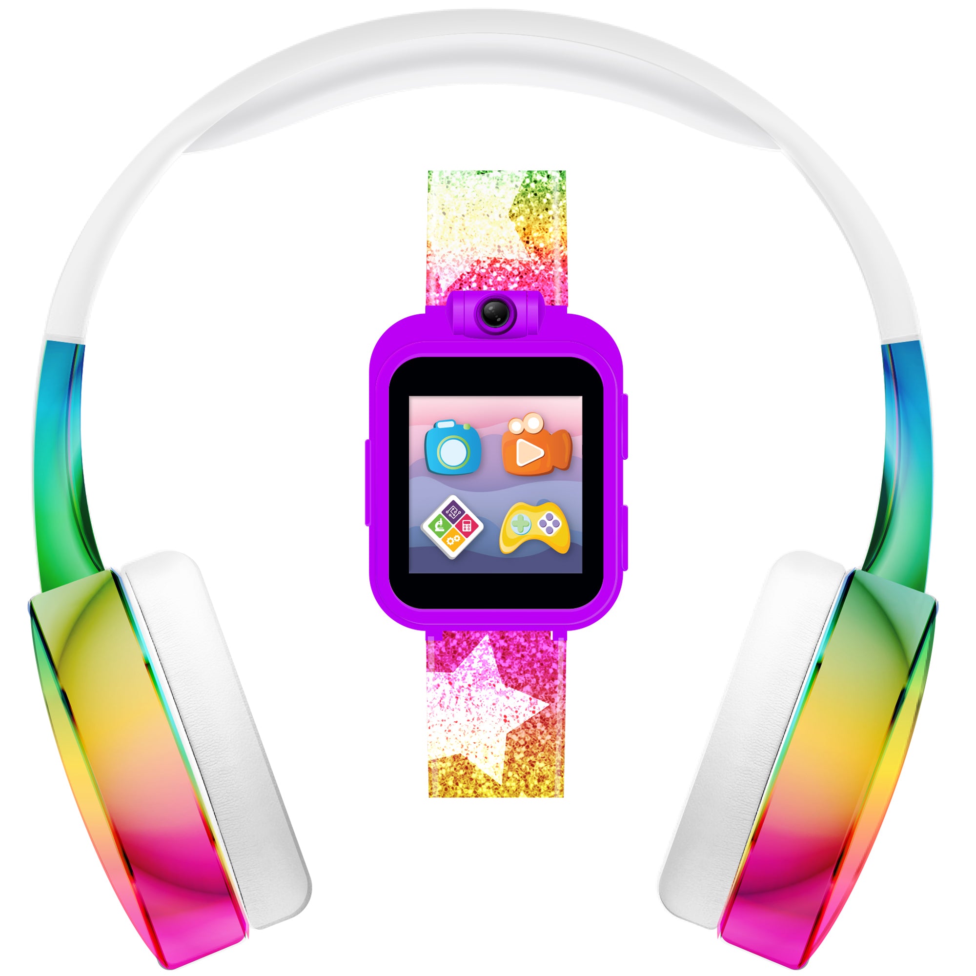 PlayZoom 2 Kids Smartwatch with Headphones: Rainbow Star Print