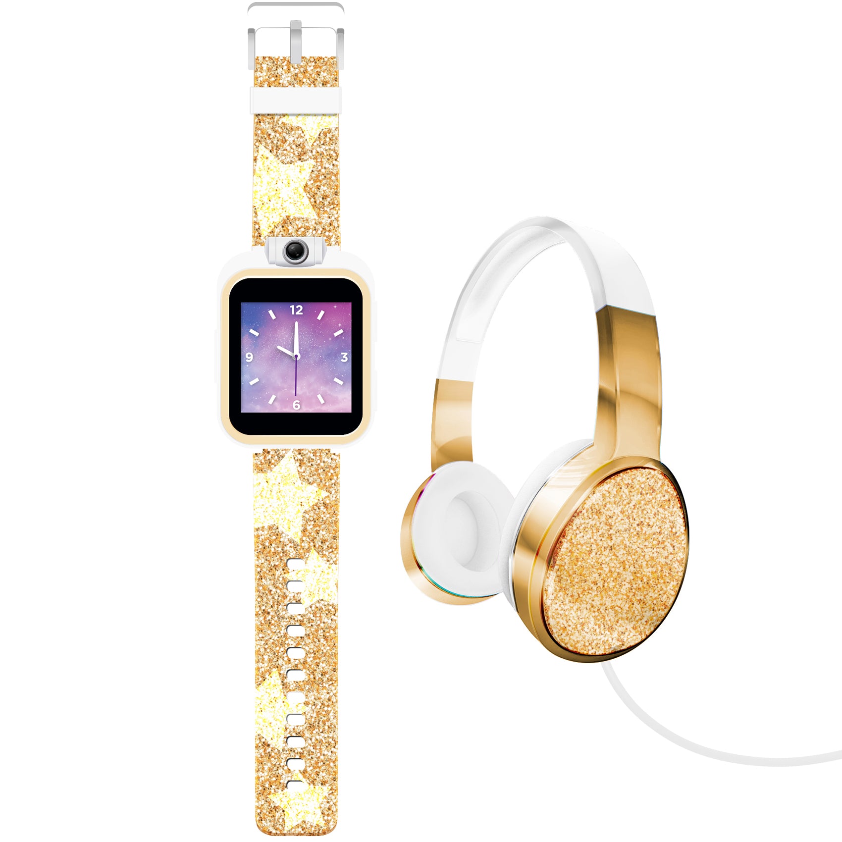 PlayZoom 2 Kids Smartwatch with Headphones: Gold Star Print affordable smart watch with headphones