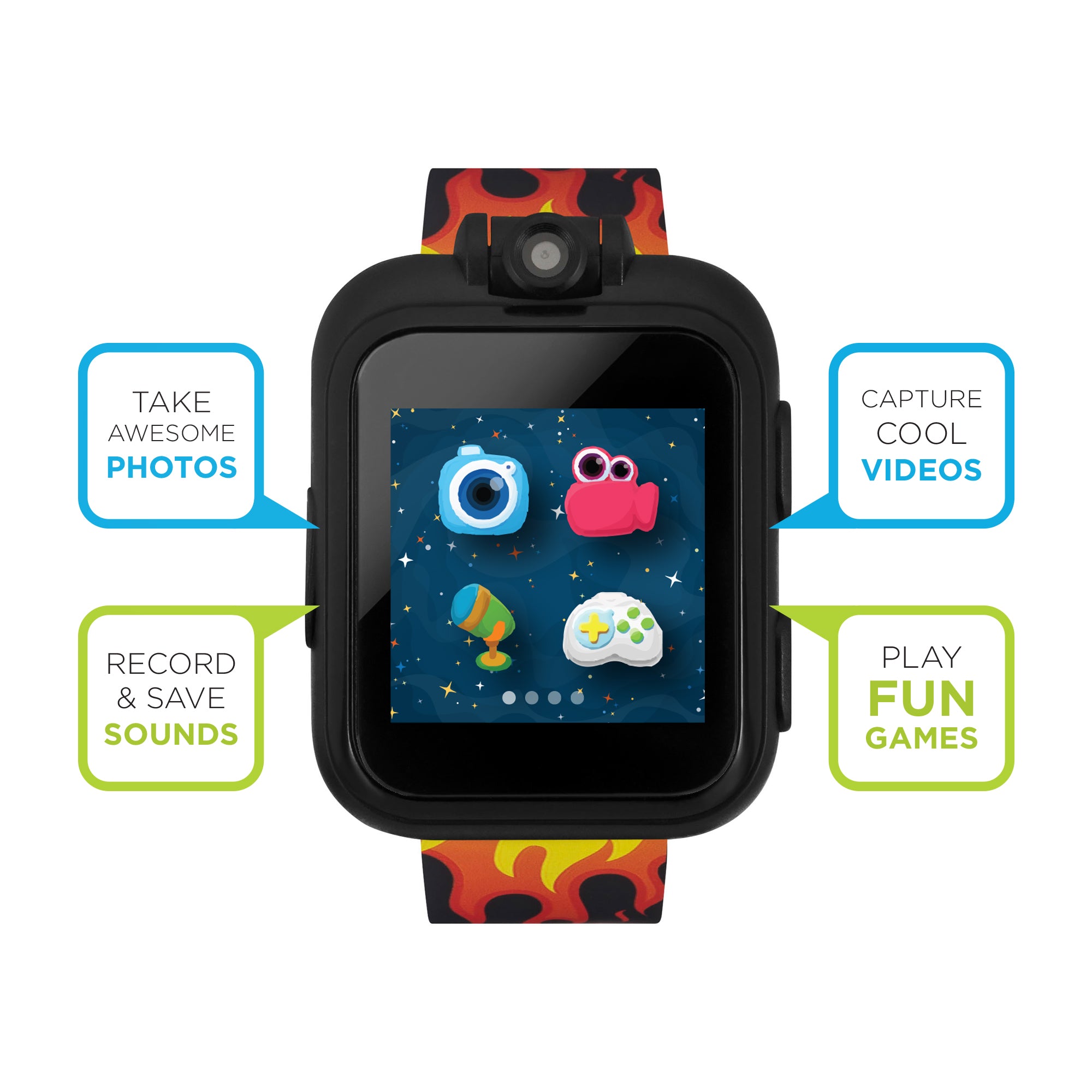 PlayZoom Smartwatch for Kids: Flame Print affordable smart watch