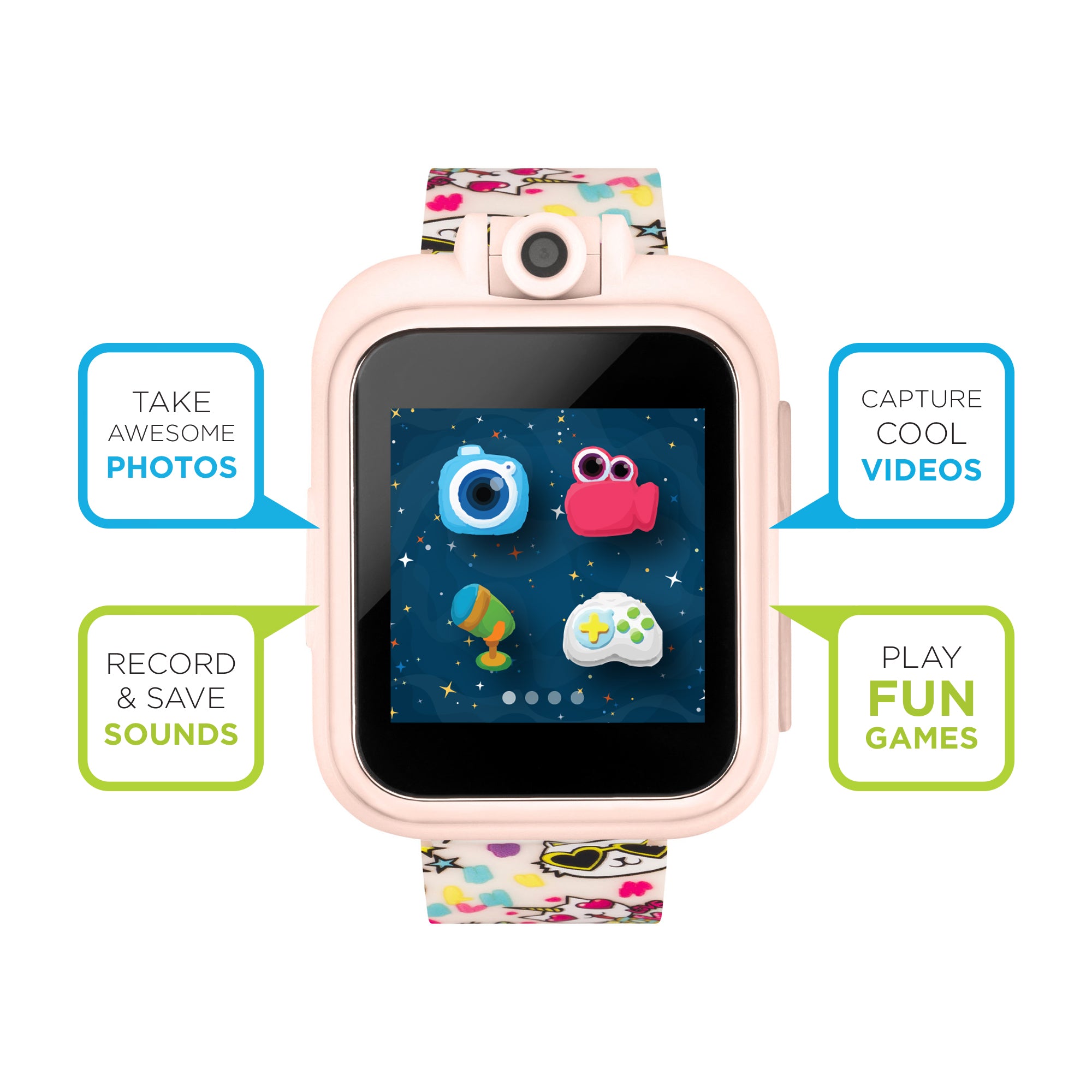 PlayZoom Smartwatch for Kids: Blush Cats affordable smart watch