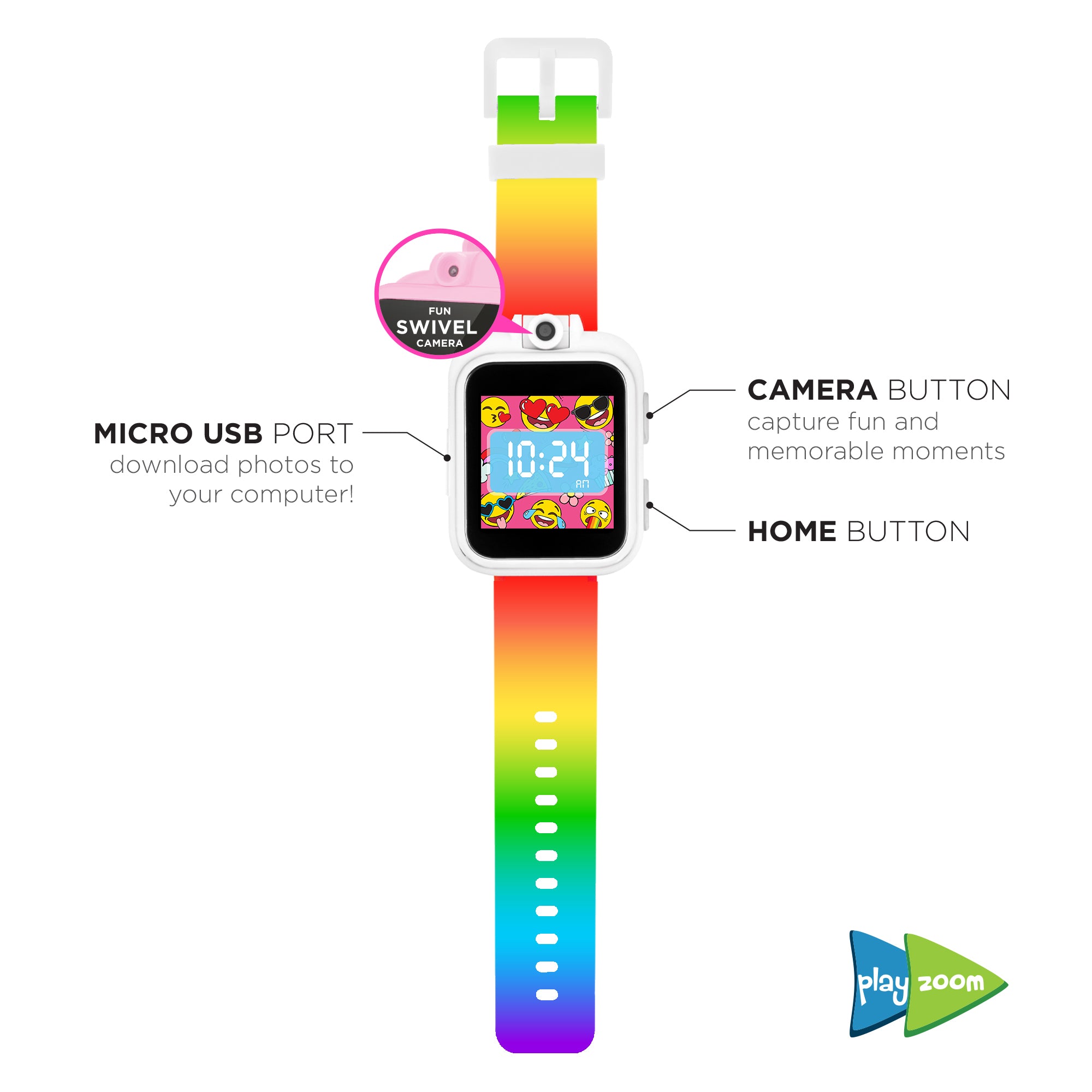 PlayZoom Smartwatch for Kids: Rainbow Print affordable smart watch