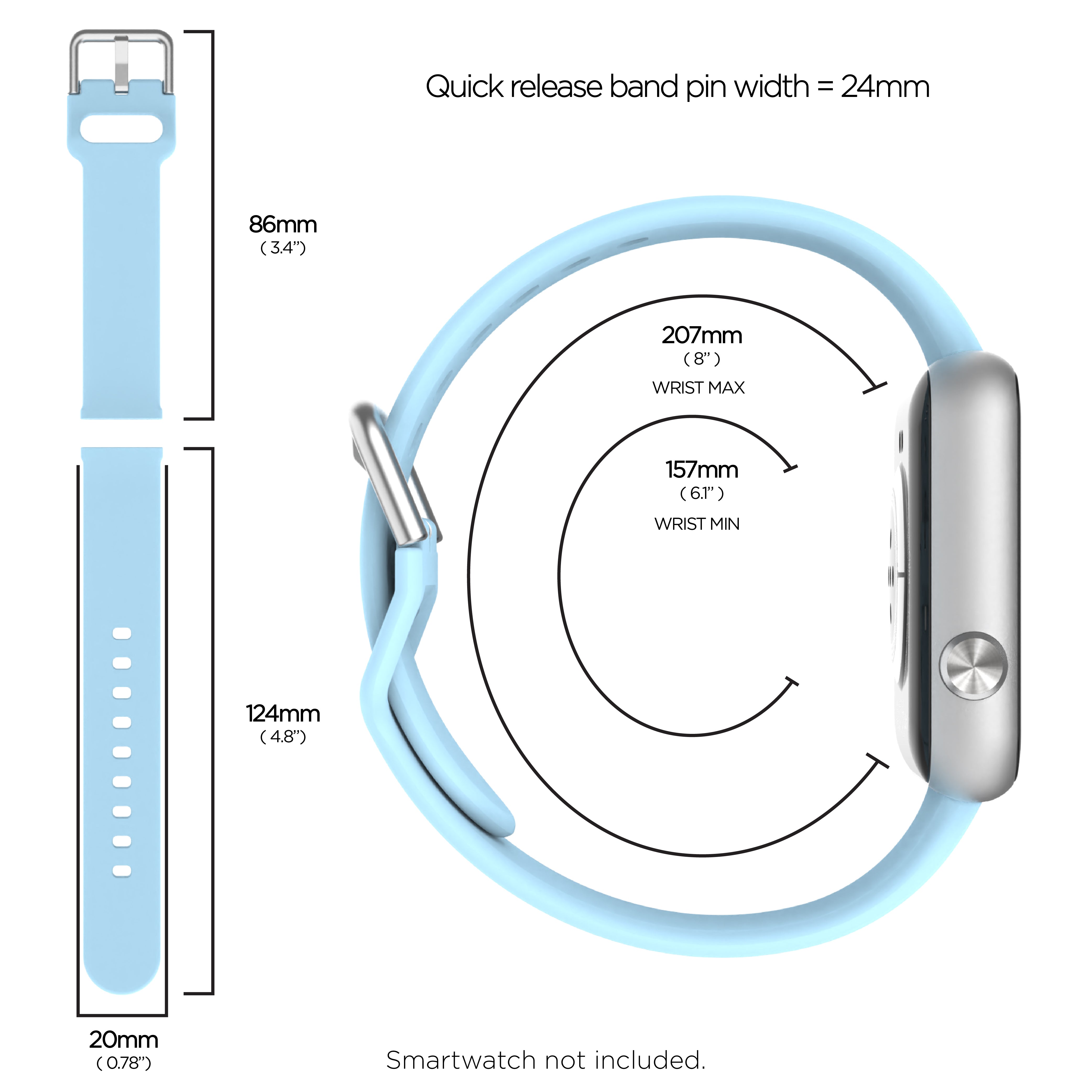 iTouch Air 4 | Jillian Michaels Edition Extra Band: Blue/Silver Silicone