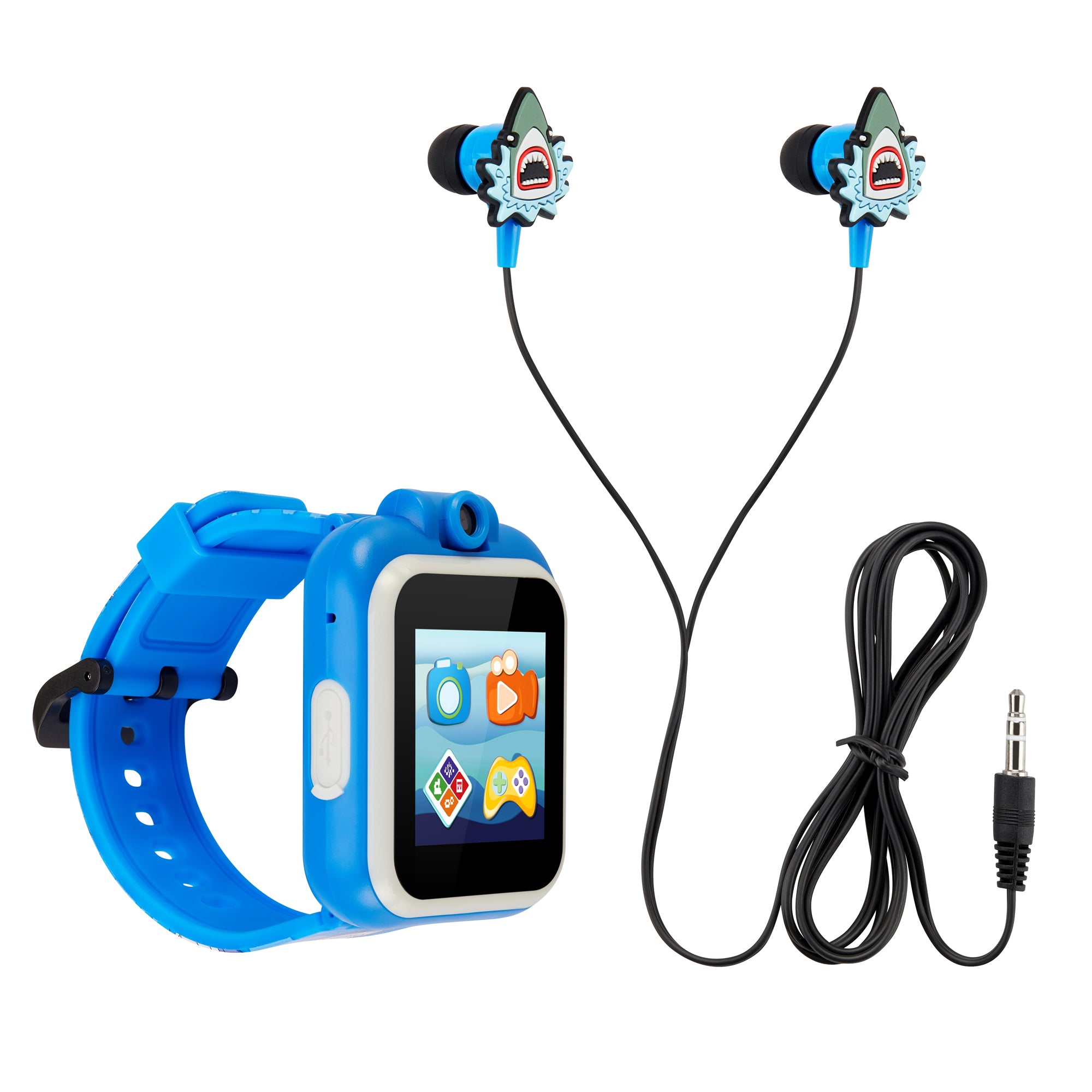 Playzoom Kids Smartwatch & Earbuds Set: Blue Shark