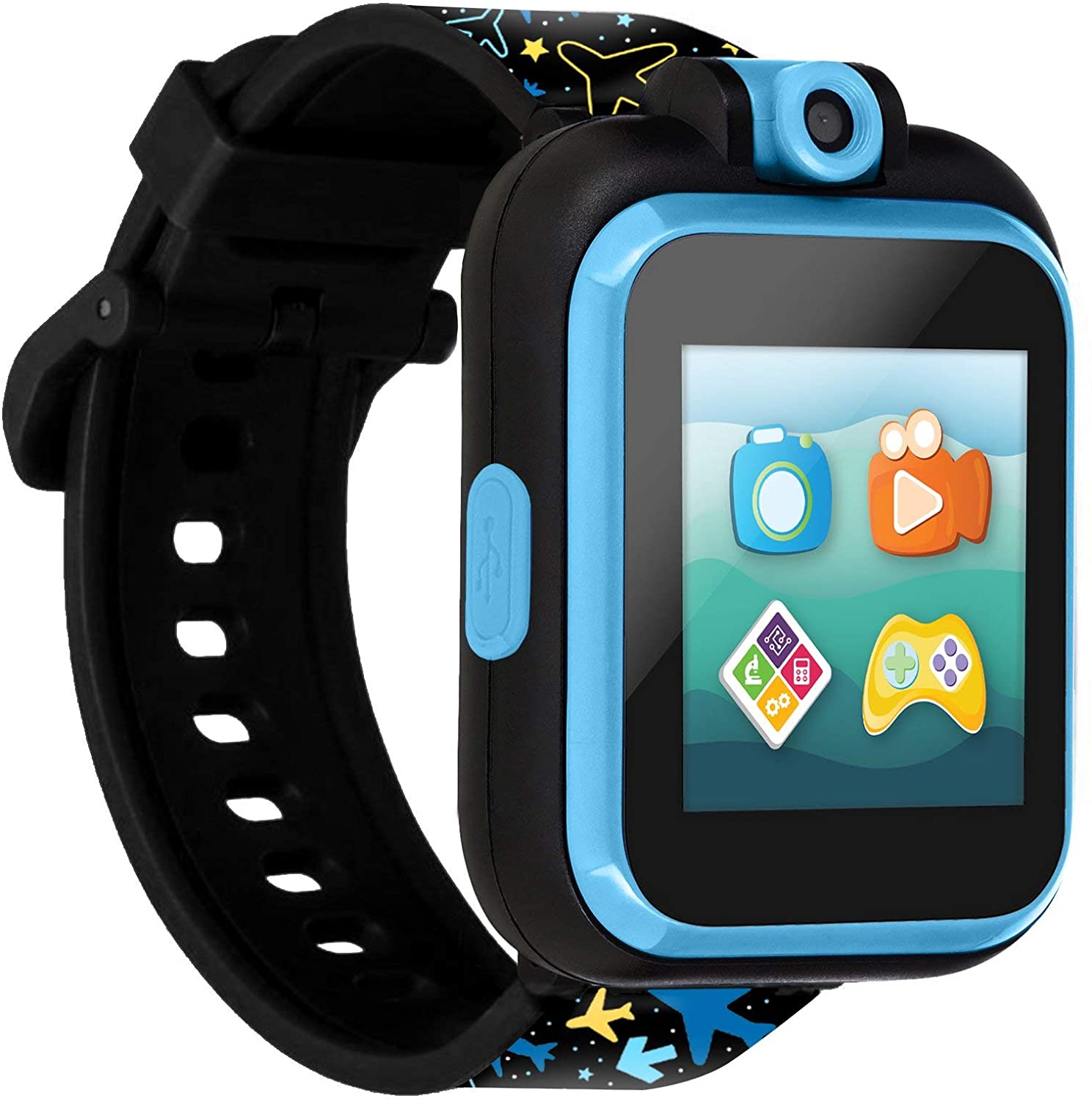 PlayZoom 2 Kids Smartwatch & Earbuds Set: Airplane & Star Print