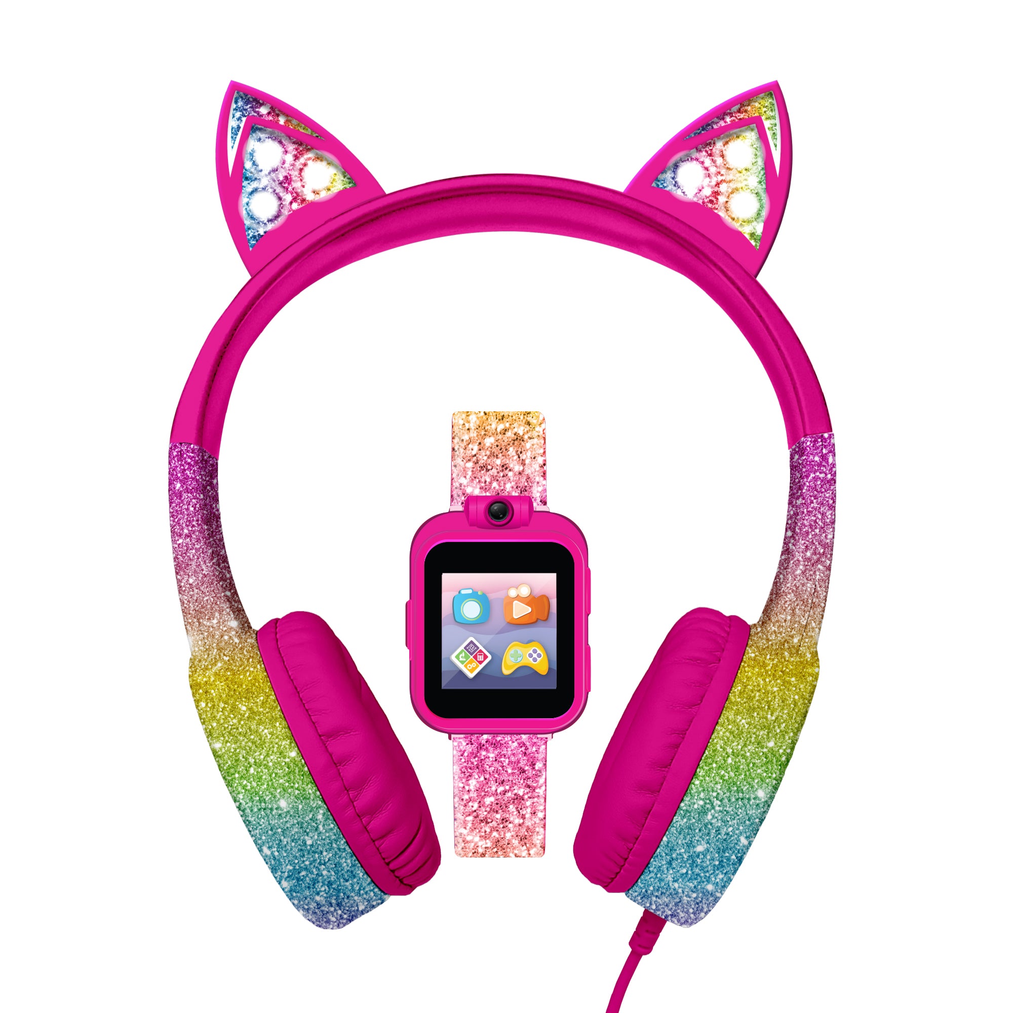 PlayZoom 2 Kids Smartwatch with Headphones: Multi Glitter with Ears affordable smart watch with headphones