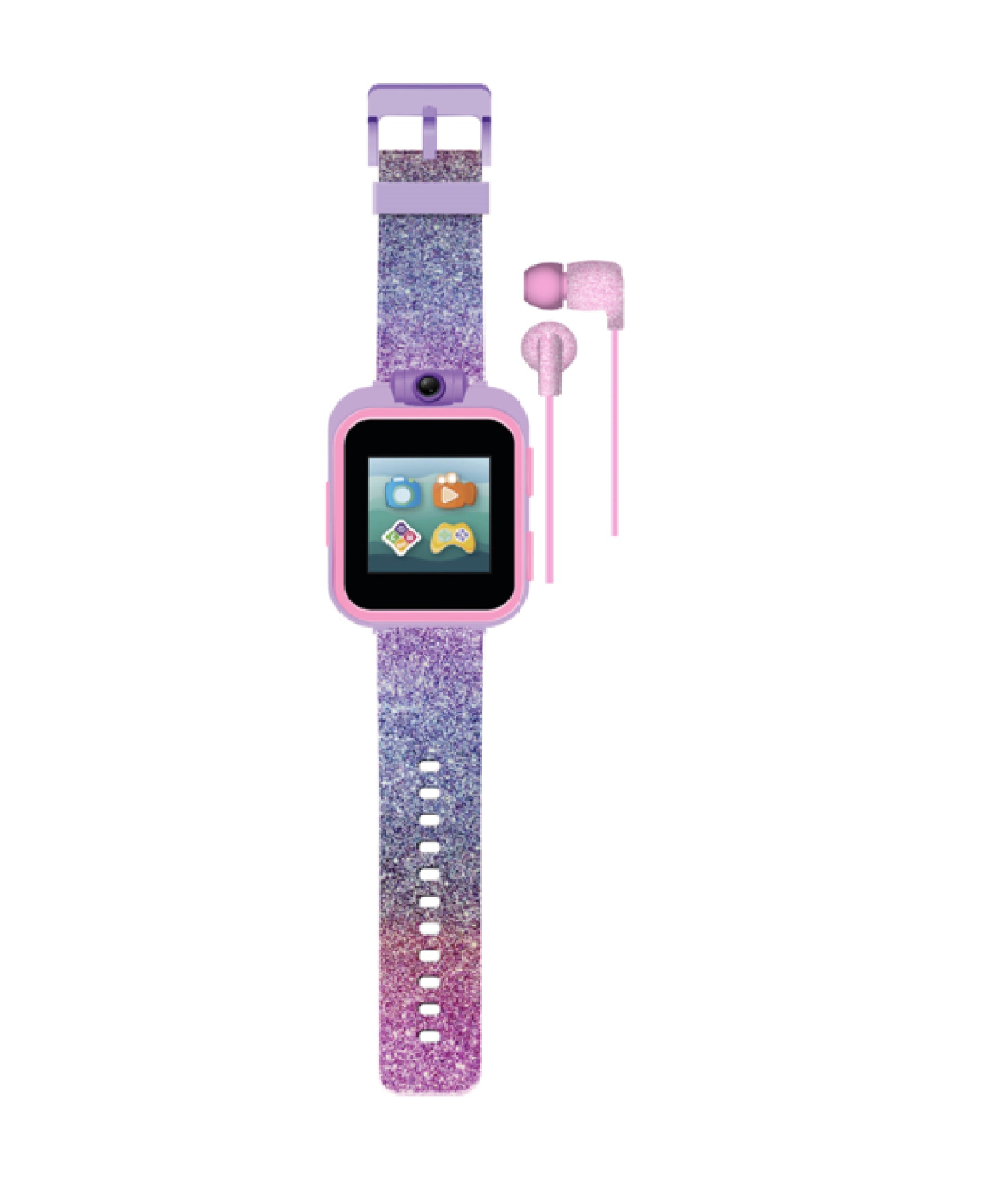 Playzoom Kids Smartwatch & Earbuds Set: Purple Gradient Glitter