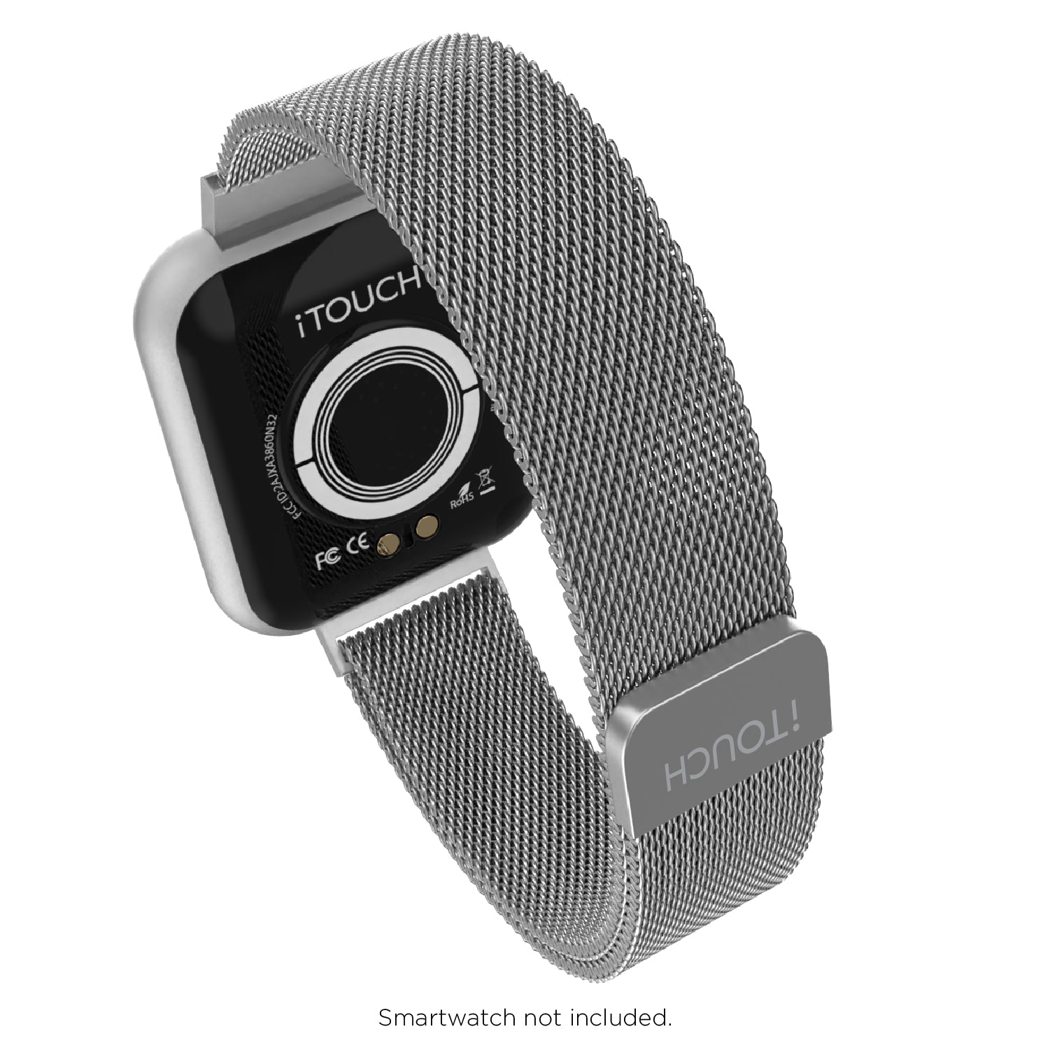 iTouch Air 3 44mm Extra Interchangeable Strap: Silver Mesh affordable smart watch strap